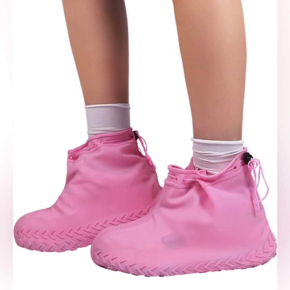 Waterproof Silicone Shoe Covers Reusable Non-Slip Rubber Rain Shoes 3 Pairs NEW